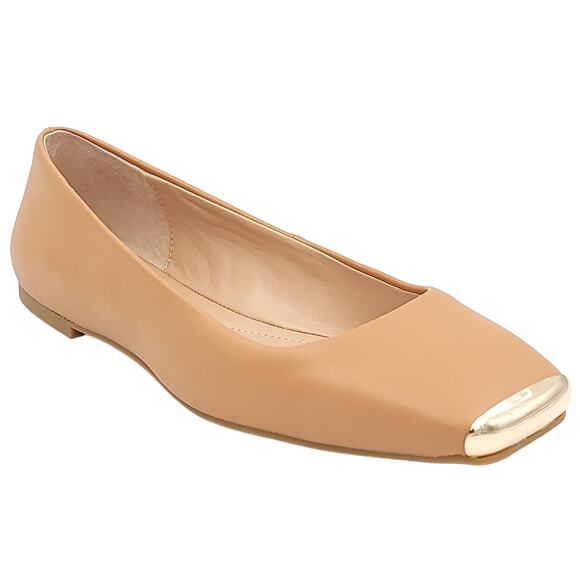 Alfani Women Neptoon Slip On Square Toe Ballet Flats Size US 6M Cognac Smooth - Picture 1 of 5